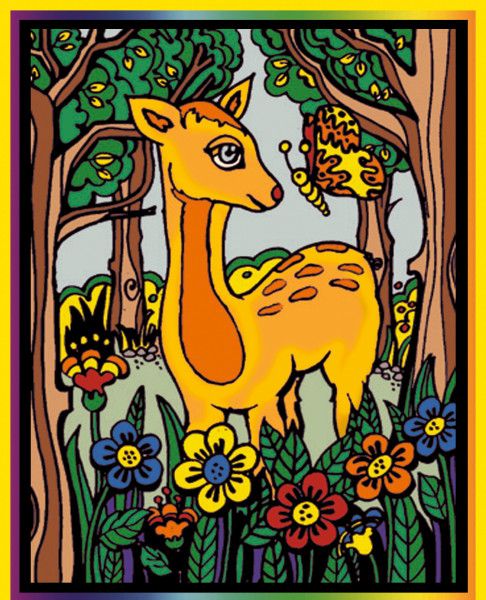 Samtbild, Color Velvet, Mittel, ca. 37x28cm, Bambi