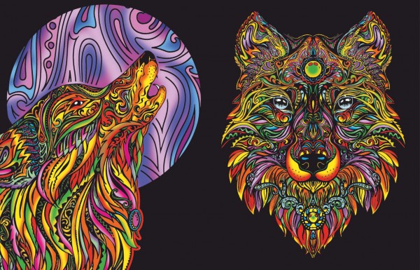 Notizbuch mit Samtbildern, A5, Wolf