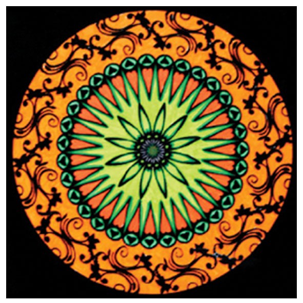 Samtbild, Color Velvet, Mandala 32x32cm, Emotion
