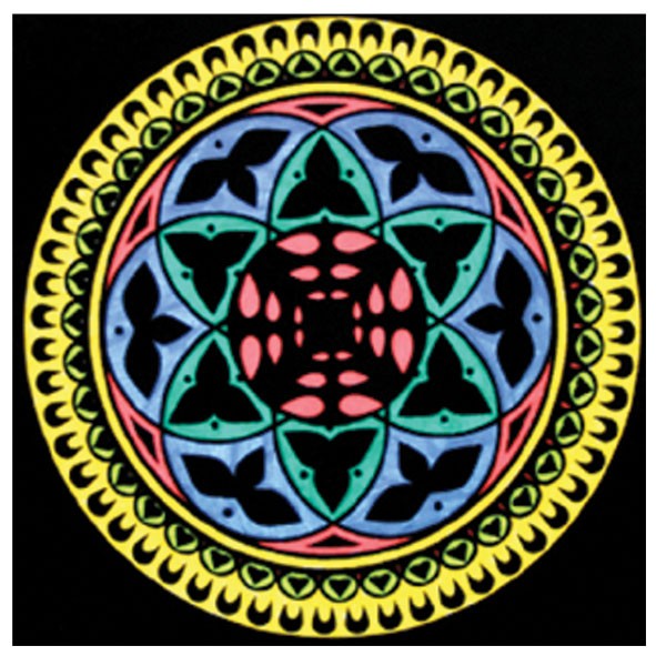 Samtbild, Color Velvet, Mandala 32x32cm, Balance