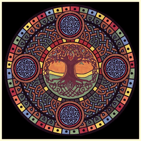Samtbild, Color Velvet, Mandala 32x32cm, Lebensbaum