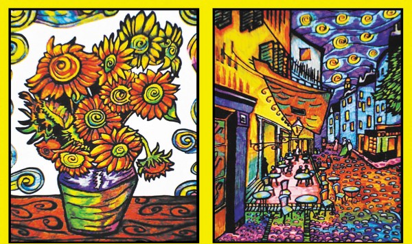 Ringbuchmappe mit Samtbildern, van Gogh Motive