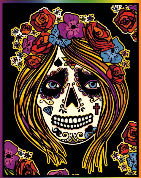 Samtbild, Color Velvet, Groß, ca. 47x35cm, La Catrina