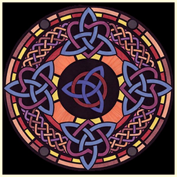 Samtbild, Color Velvet, Mandala 32x32cm, Dreiecke