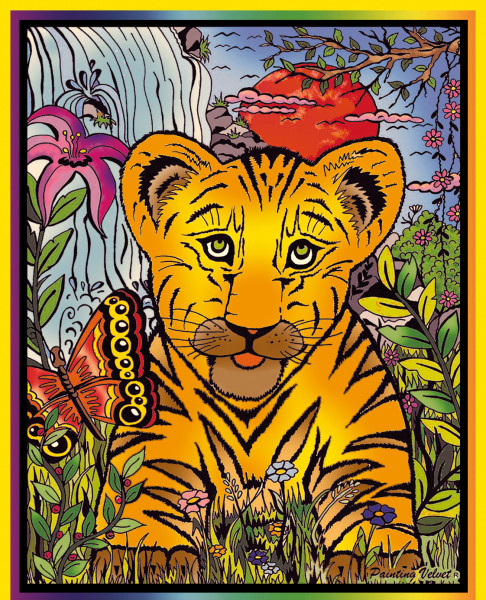 Samtbild, Color Velvet, Mittel, ca. 37x28cm, Tiger