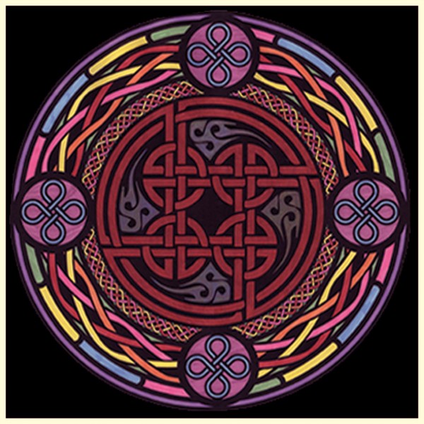 Samtbild, Color Velvet, Mandala 32x32cm, Viereck und Kreise