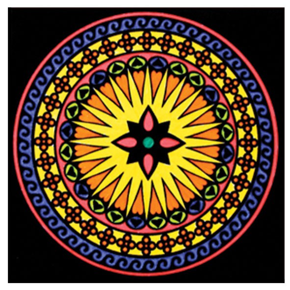 Samtbild, Color Velvet, Mandala 32x32cm, Antistress