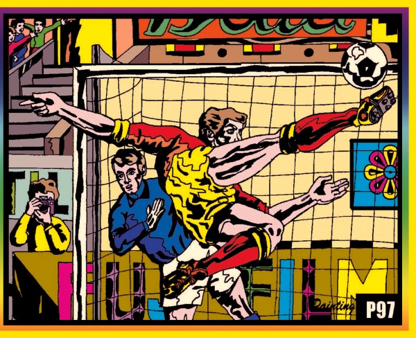 Samtbild, Color Velvet, Mittel, ca. 37x28cm, Fußball