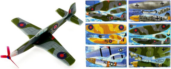 Gleitflugmodelle aus Depron, WW2, 6-fach sortiert,