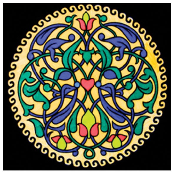 Samtbild, Color Velvet, Mandala 32x32cm, Relax